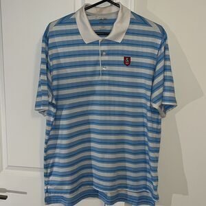 Huntingdon Valley Country Club Pennsylvania Golf Polo Mens Size L Blue/White